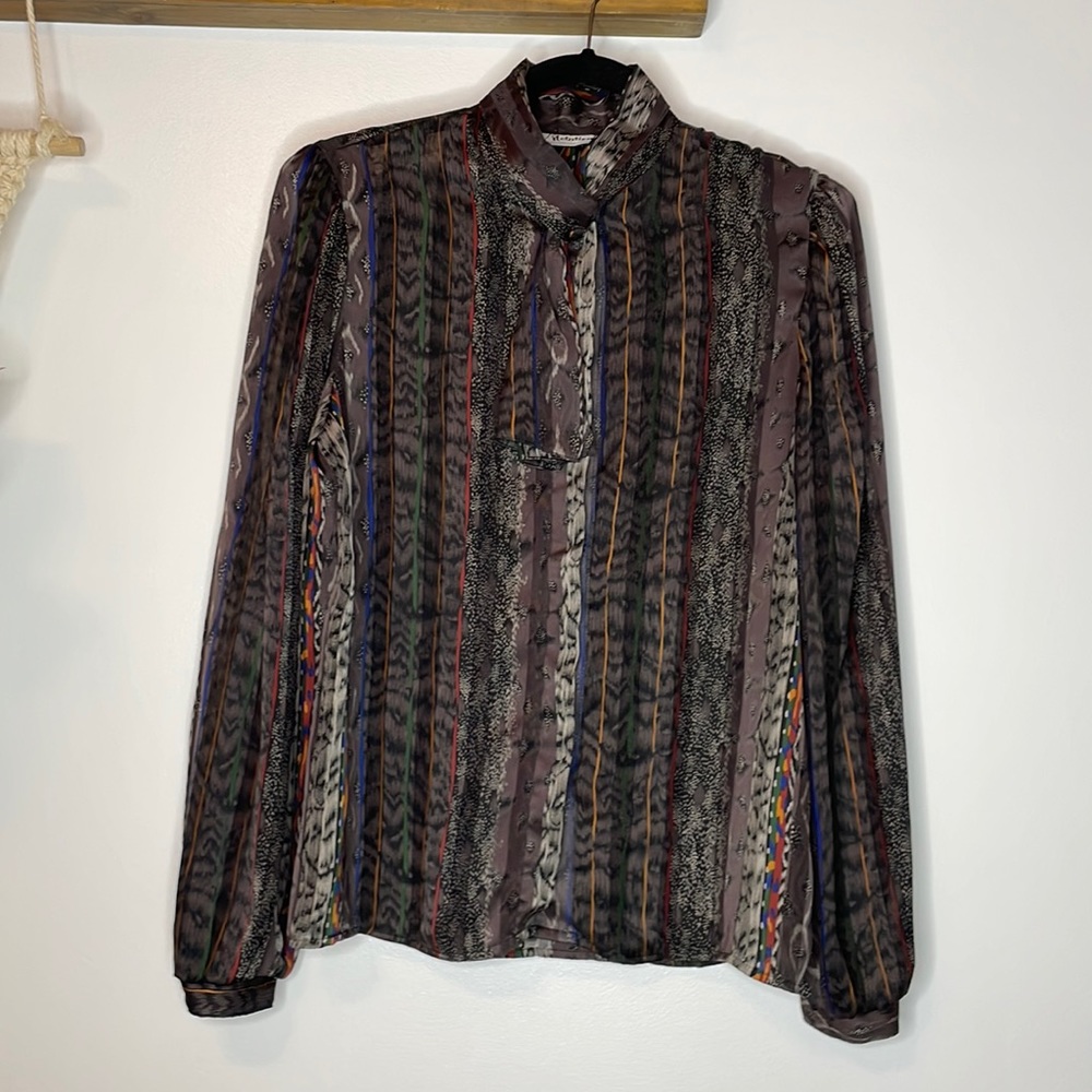 Vintage Notations Mixed Print Button Down - image 1